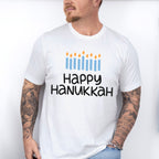 Happy Hanukkah Candles - Hanukkah Unisex Crewneck T-Shirt Sweatshirt Hoodie