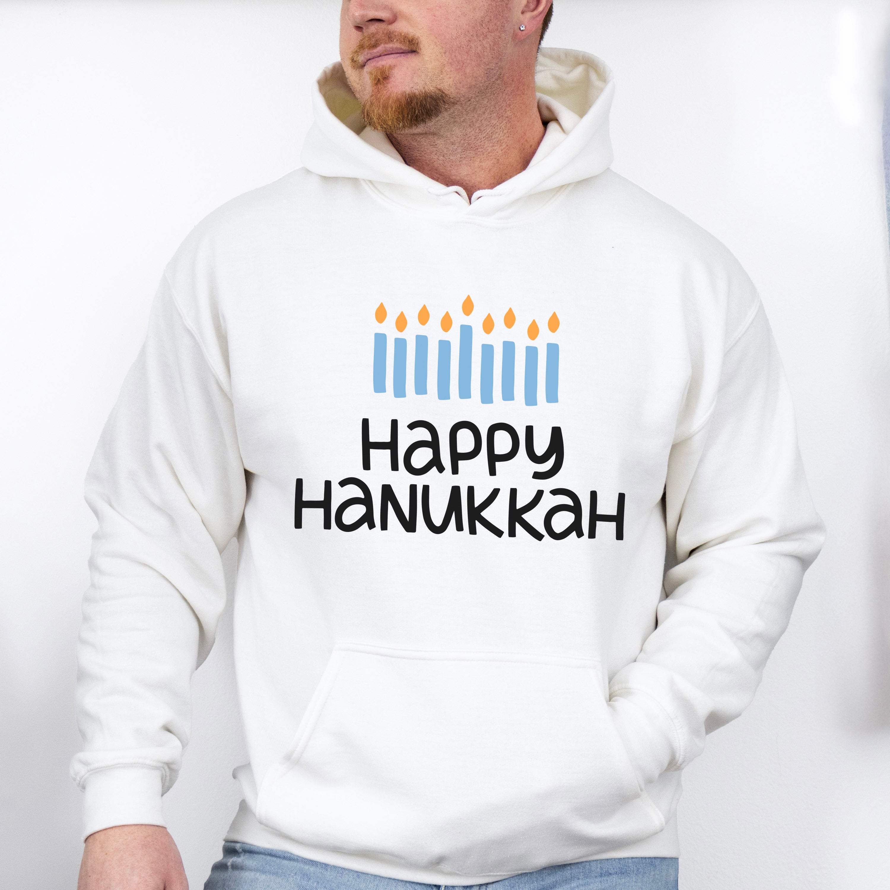 Happy Hanukkah Candles - Hanukkah Unisex Crewneck T-Shirt Sweatshirt Hoodie