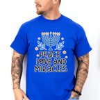 Peace Love And Miracles - Hanukkah Unisex Crewneck T-Shirt Sweatshirt Hoodie