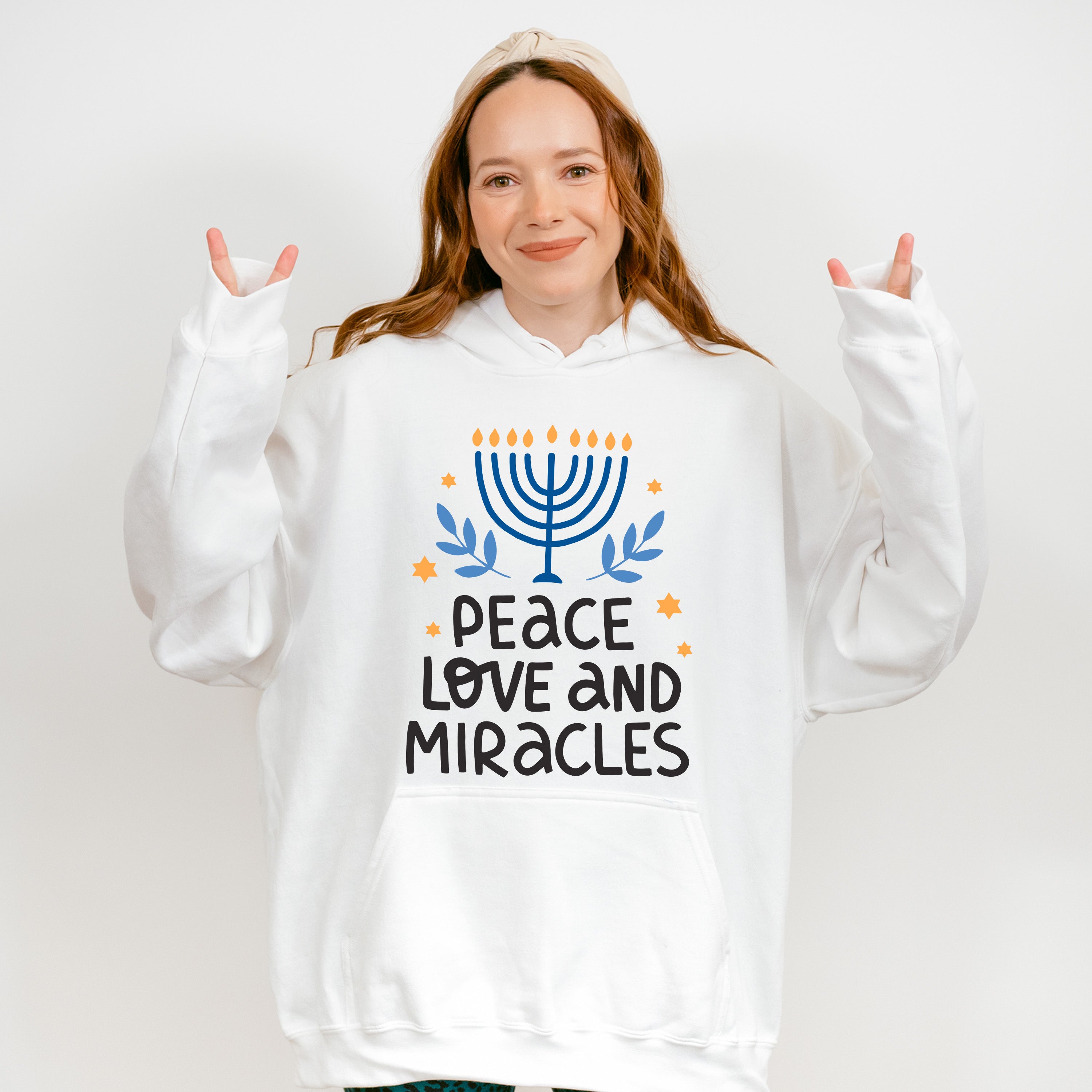 Peace Love And Miracles - Hanukkah Unisex Crewneck T-Shirt Sweatshirt Hoodie