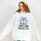 Peace Love And Miracles - Hanukkah Unisex Crewneck T-Shirt Sweatshirt Hoodie