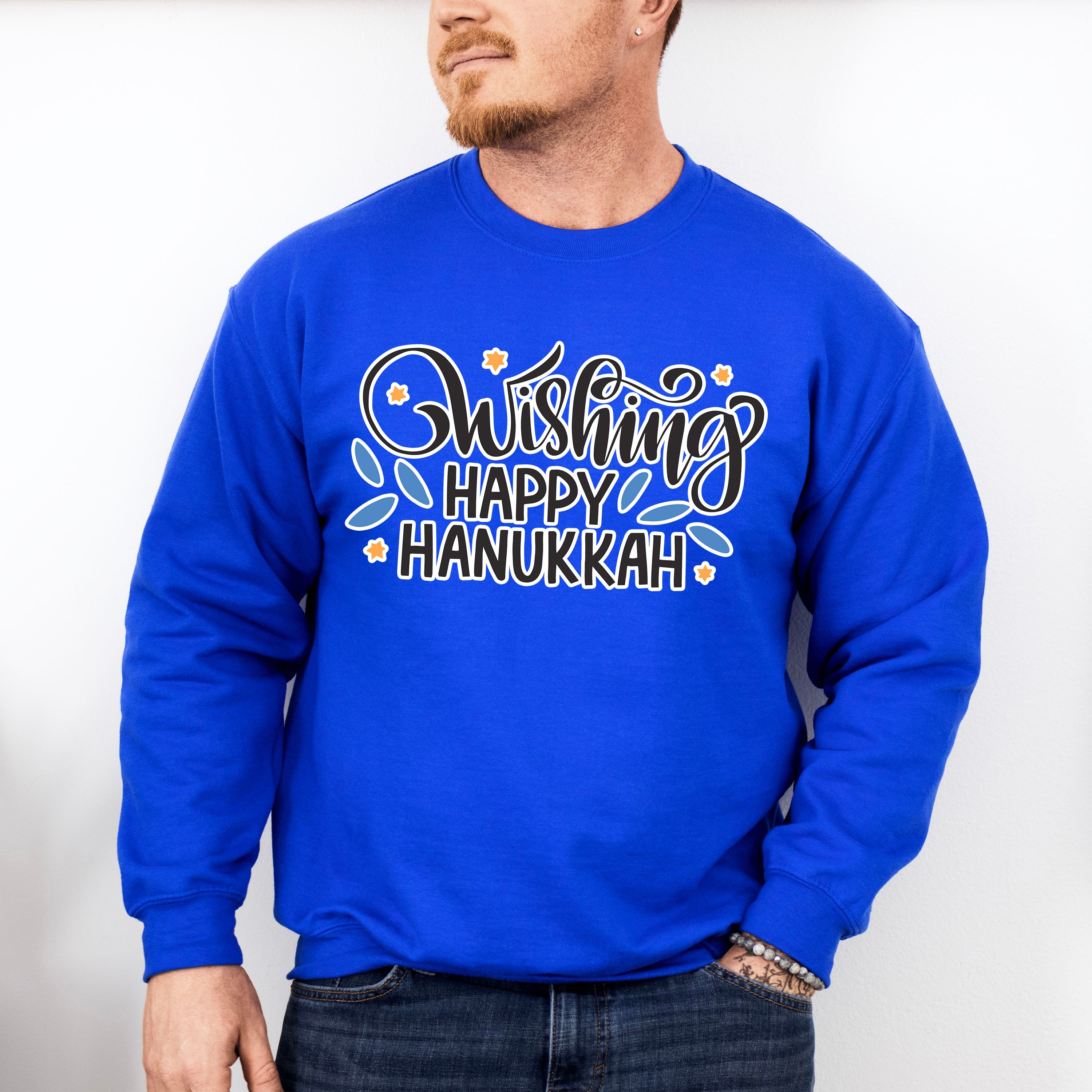 Wishing Happy Hanukkah - Hanukkah Unisex Crewneck T-Shirt Sweatshirt Hoodie