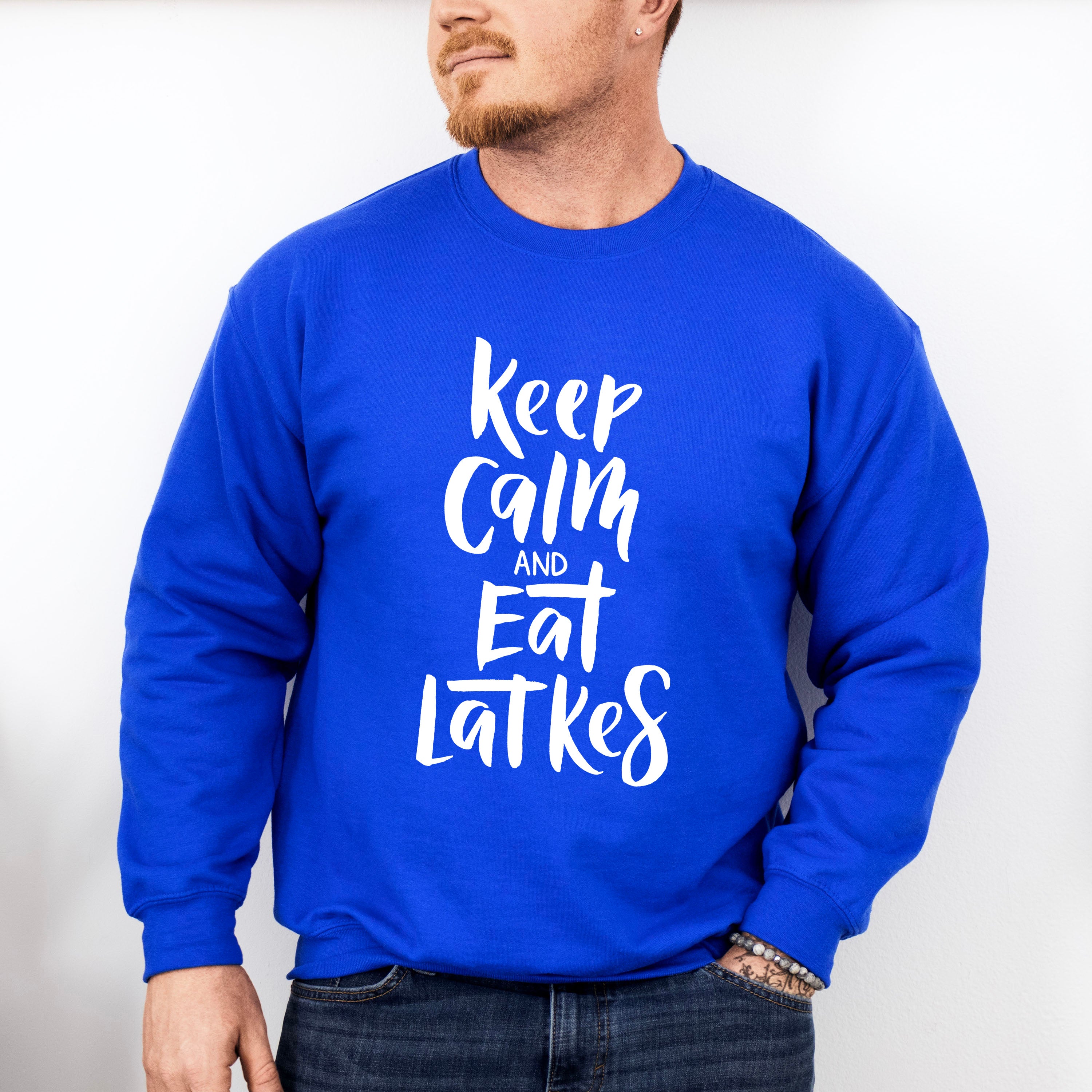 Keep Calm And Eat Latkes - Hanukkah Unisex Crewneck T-Shirt Sweatshirt Hoodie