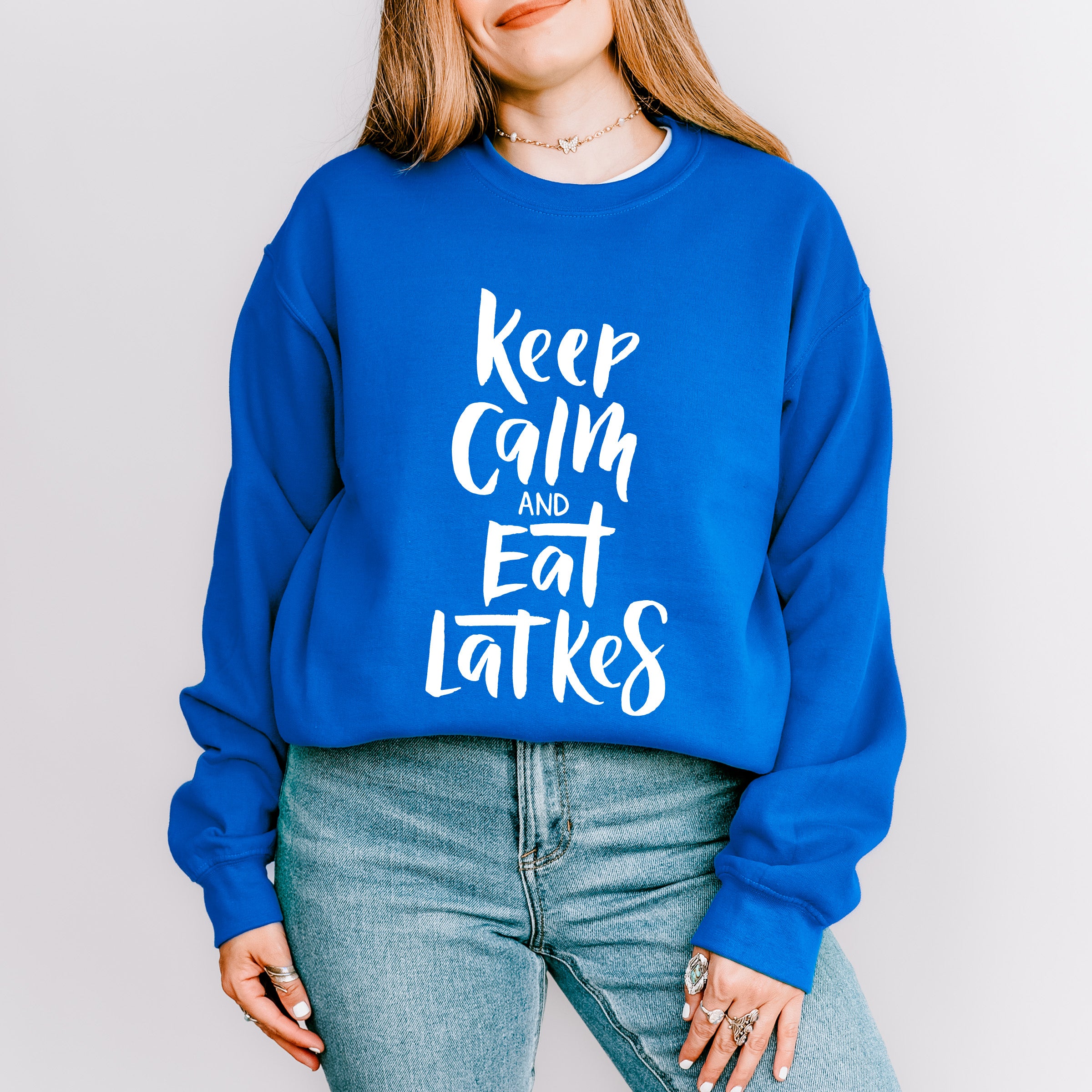 Keep Calm And Eat Latkes - Hanukkah Unisex Crewneck T-Shirt Sweatshirt Hoodie