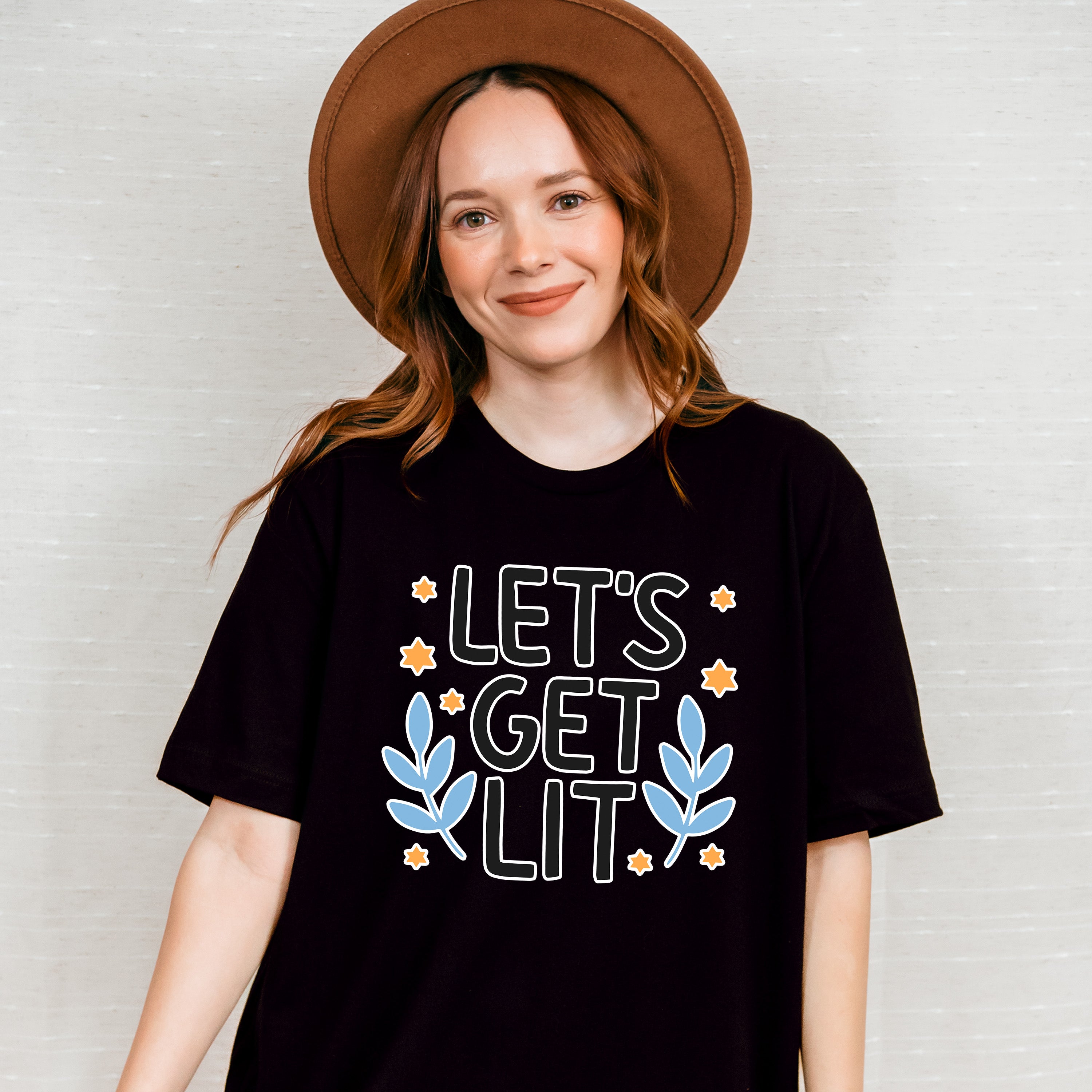 Let&#39;s Get Lit - Hanukkah Unisex Crewneck T-Shirt Sweatshirt Hoodie
