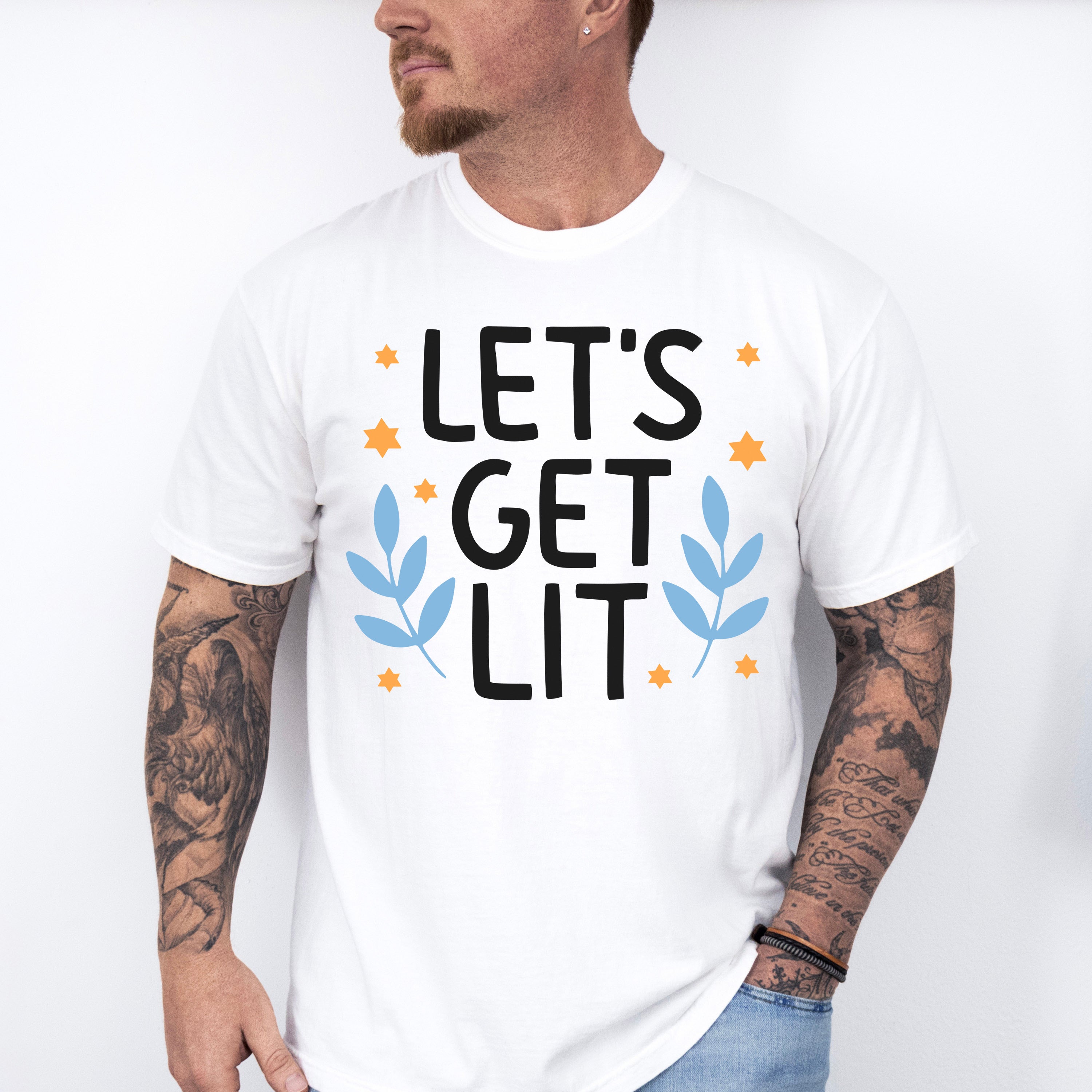 Let&#39;s Get Lit - Hanukkah Unisex Crewneck T-Shirt Sweatshirt Hoodie