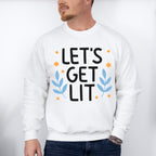 Let's Get Lit - Hanukkah Unisex Crewneck T-Shirt Sweatshirt Hoodie