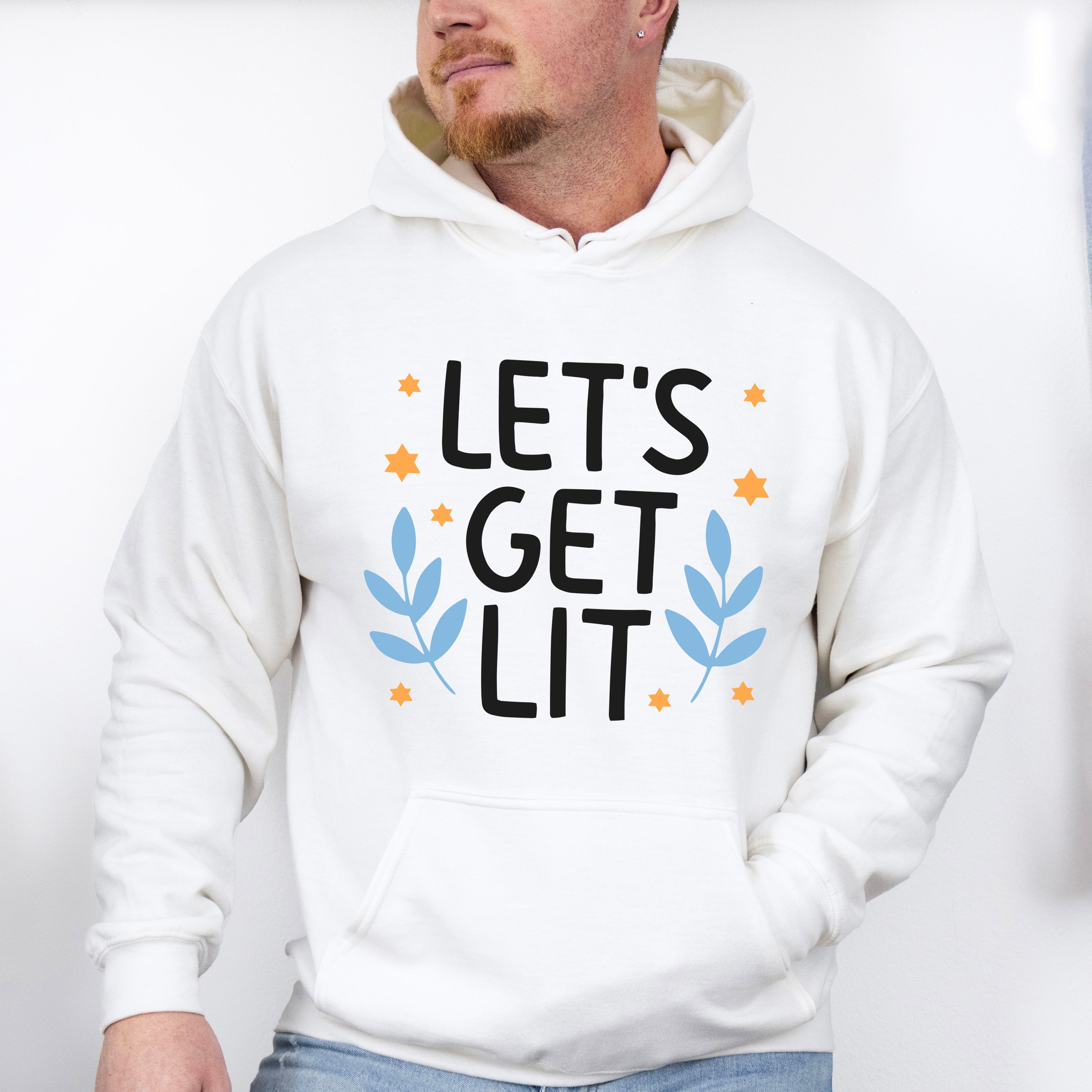 Let&#39;s Get Lit - Hanukkah Unisex Crewneck T-Shirt Sweatshirt Hoodie