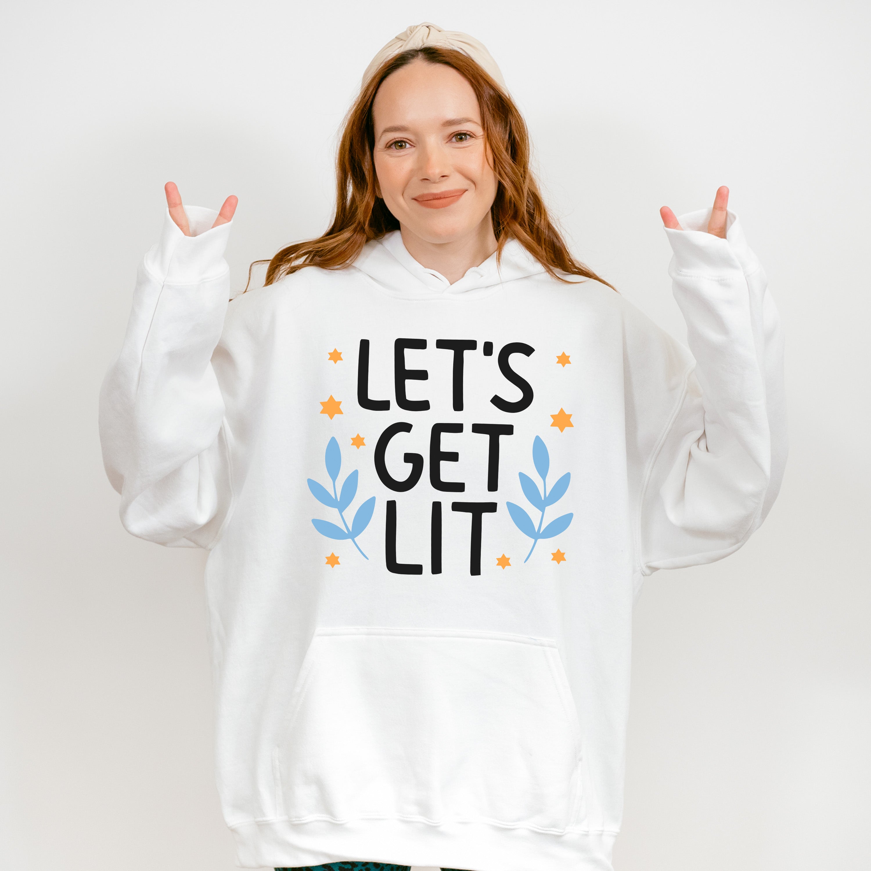 Let&#39;s Get Lit - Hanukkah Unisex Crewneck T-Shirt Sweatshirt Hoodie