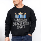 Wishing Peace And Light - Hanukkah Unisex Crewneck T-Shirt Sweatshirt Hoodie