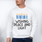 Wishing Peace And Light - Hanukkah Unisex Crewneck T-Shirt Sweatshirt Hoodie