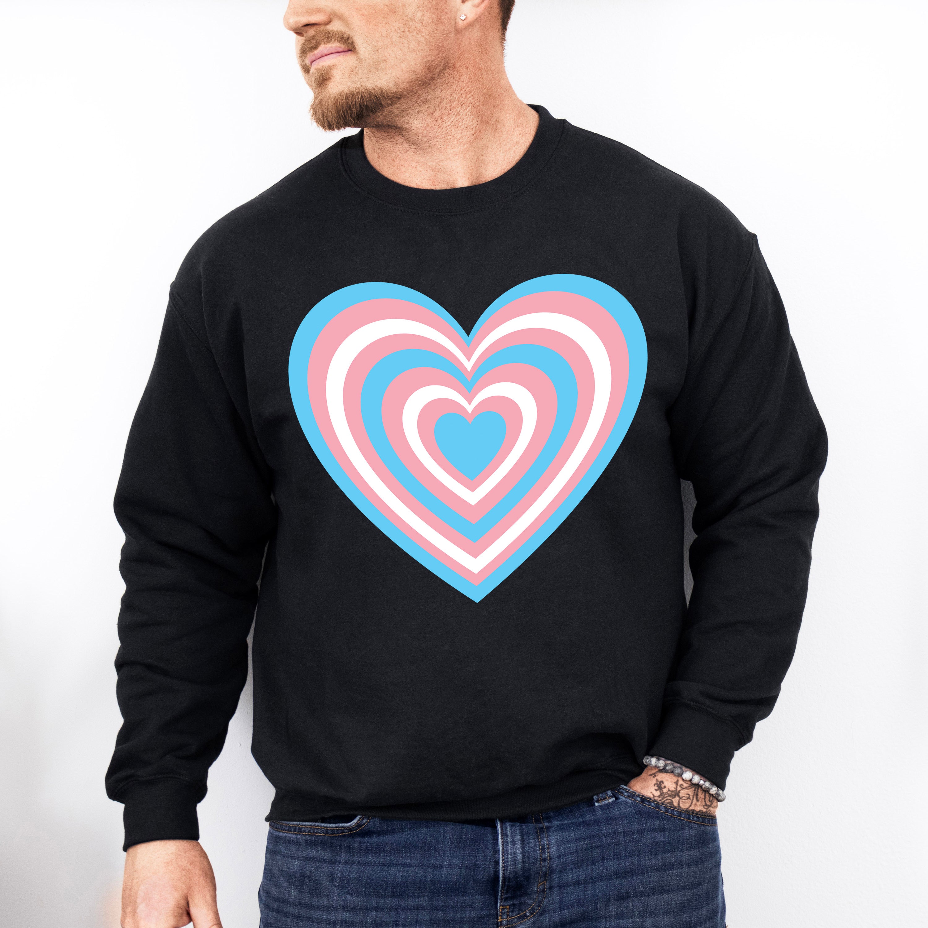 Spiral Heart Shape Design - Transsexual Unisex Crewneck T-Shirt Sweatshirt Hoodie