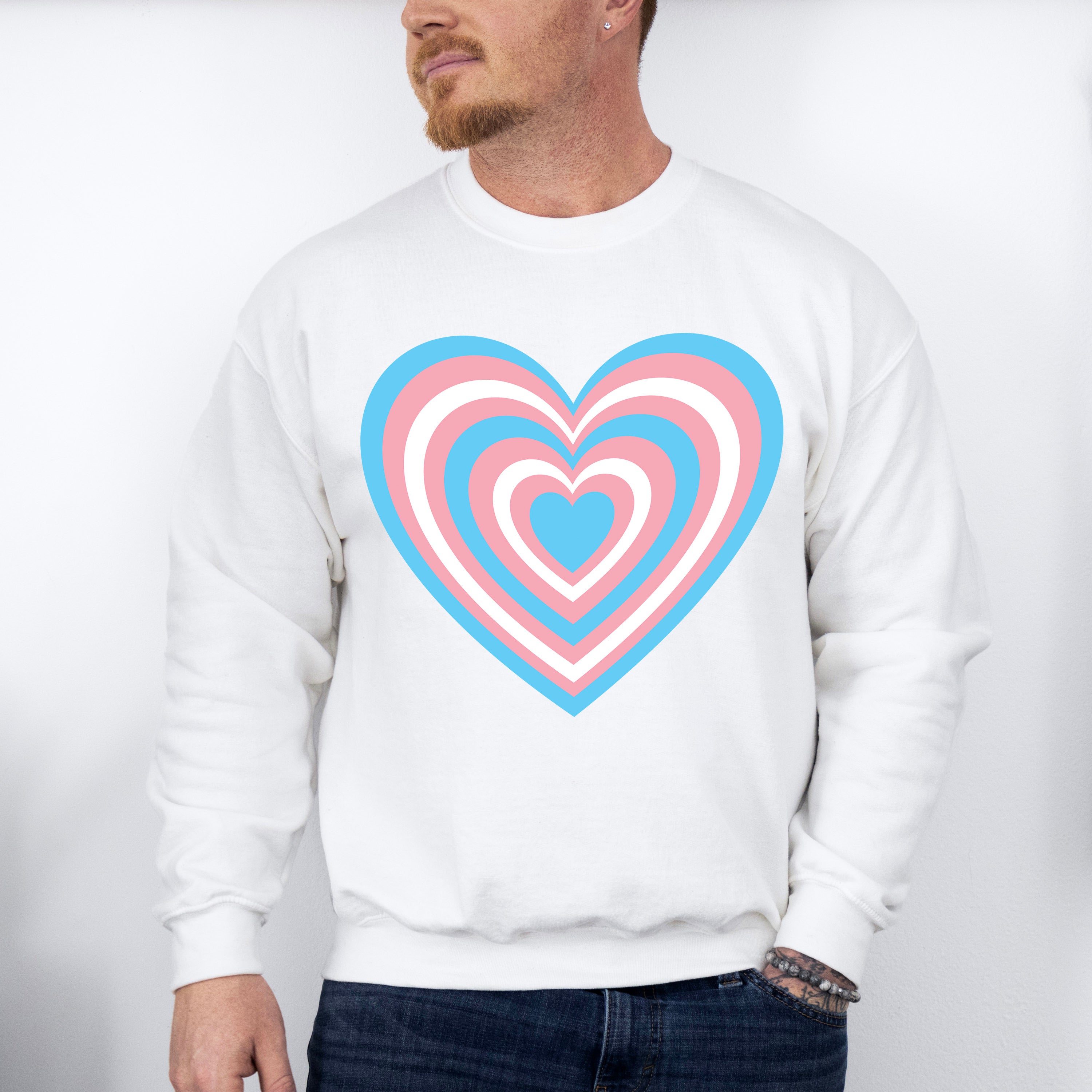 Spiral Heart Shape Design - Transsexual Unisex Crewneck T-Shirt Sweatshirt Hoodie