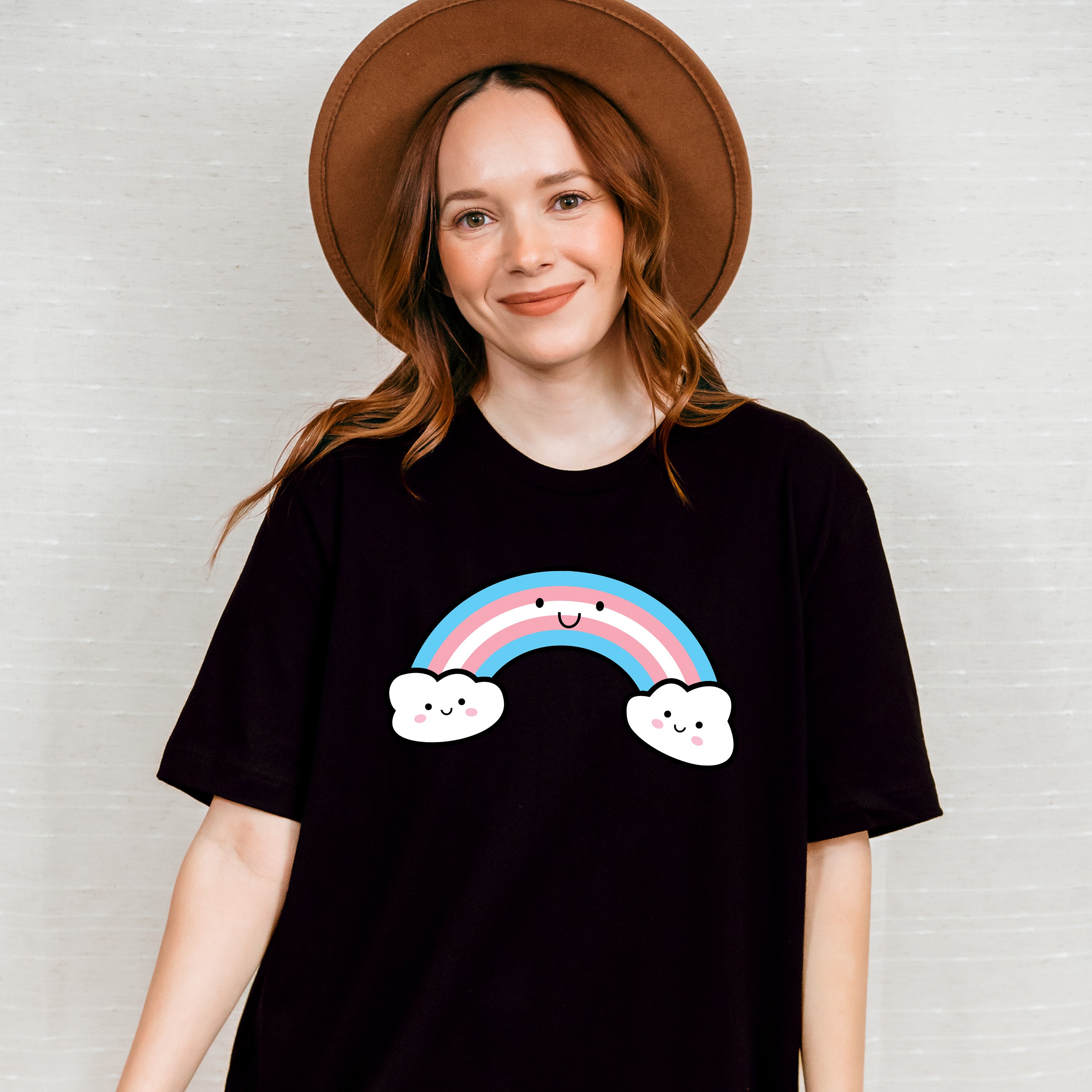 Smiley Rainbow Design - Transsexual Unisex Crewneck T-Shirt Sweatshirt Hoodie