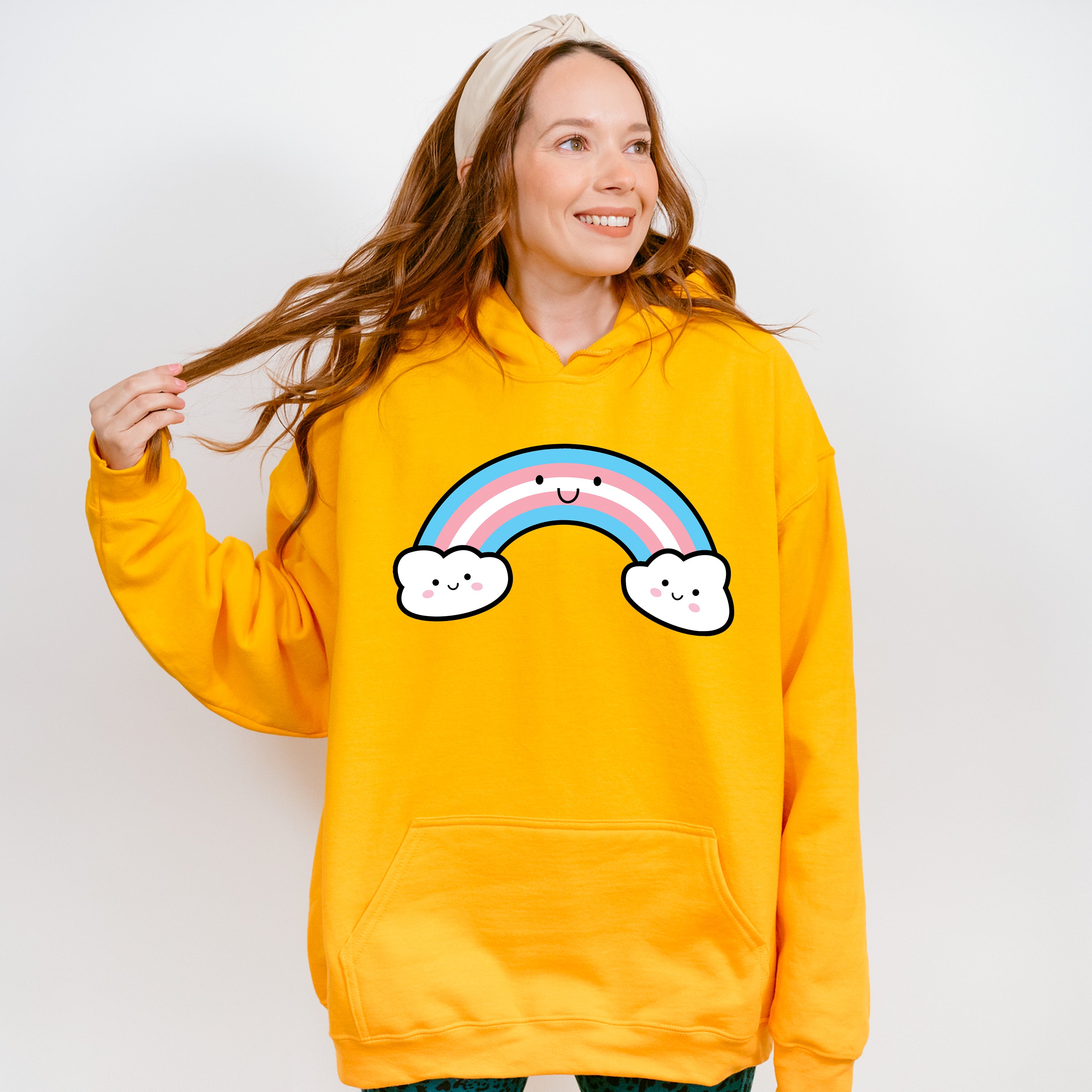 Smiley Rainbow Design - Transsexual Unisex Crewneck T-Shirt Sweatshirt Hoodie