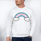 Smiley Rainbow Design - Transsexual Unisex Crewneck T-Shirt Sweatshirt Hoodie