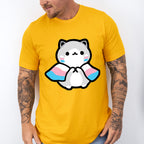 Cat With Trans Flag - Transsexual Unisex Crewneck T-Shirt Sweatshirt Hoodie