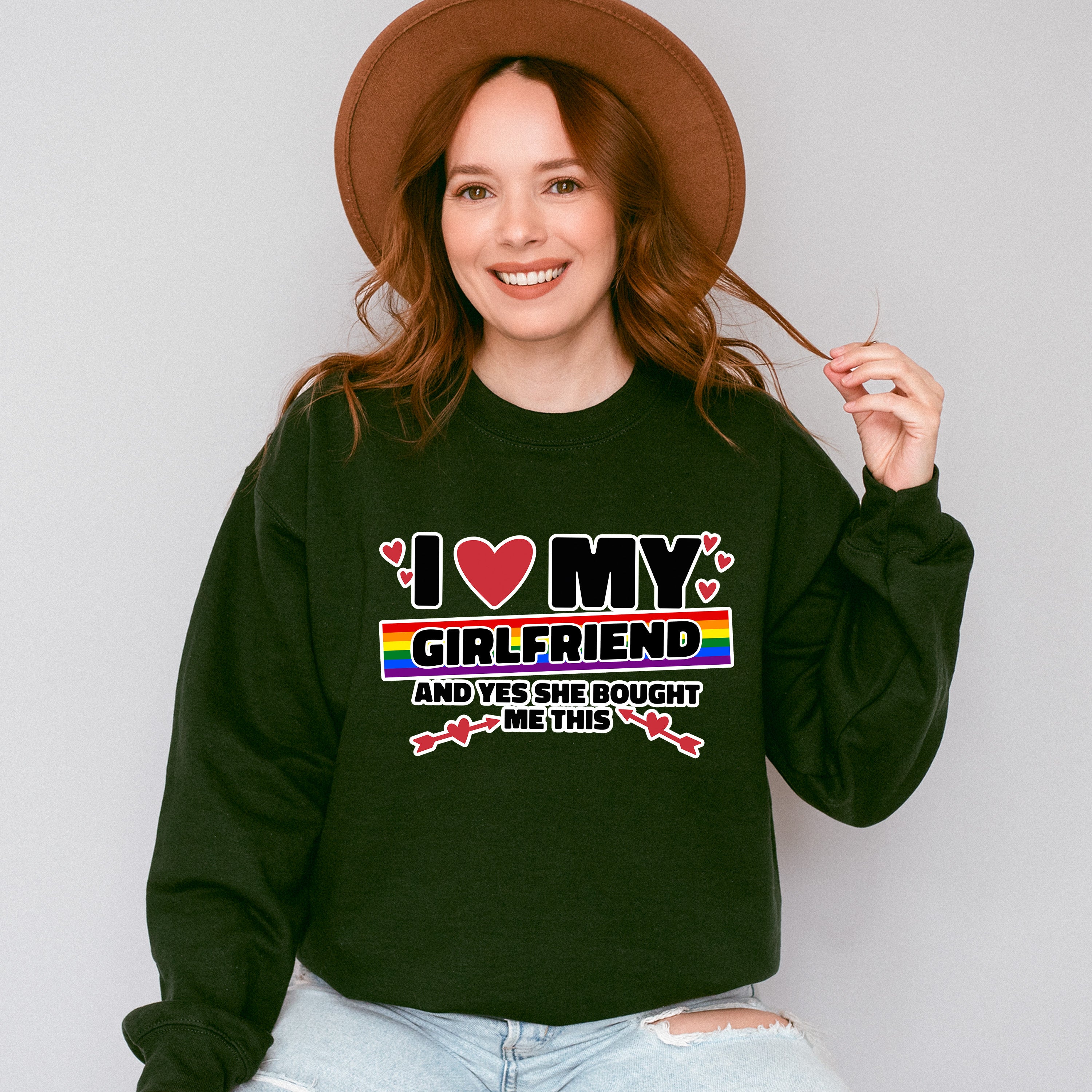 I Love My Girlfriend - Lesbian Unisex Crewneck T-Shirt Sweatshirt Hoodie