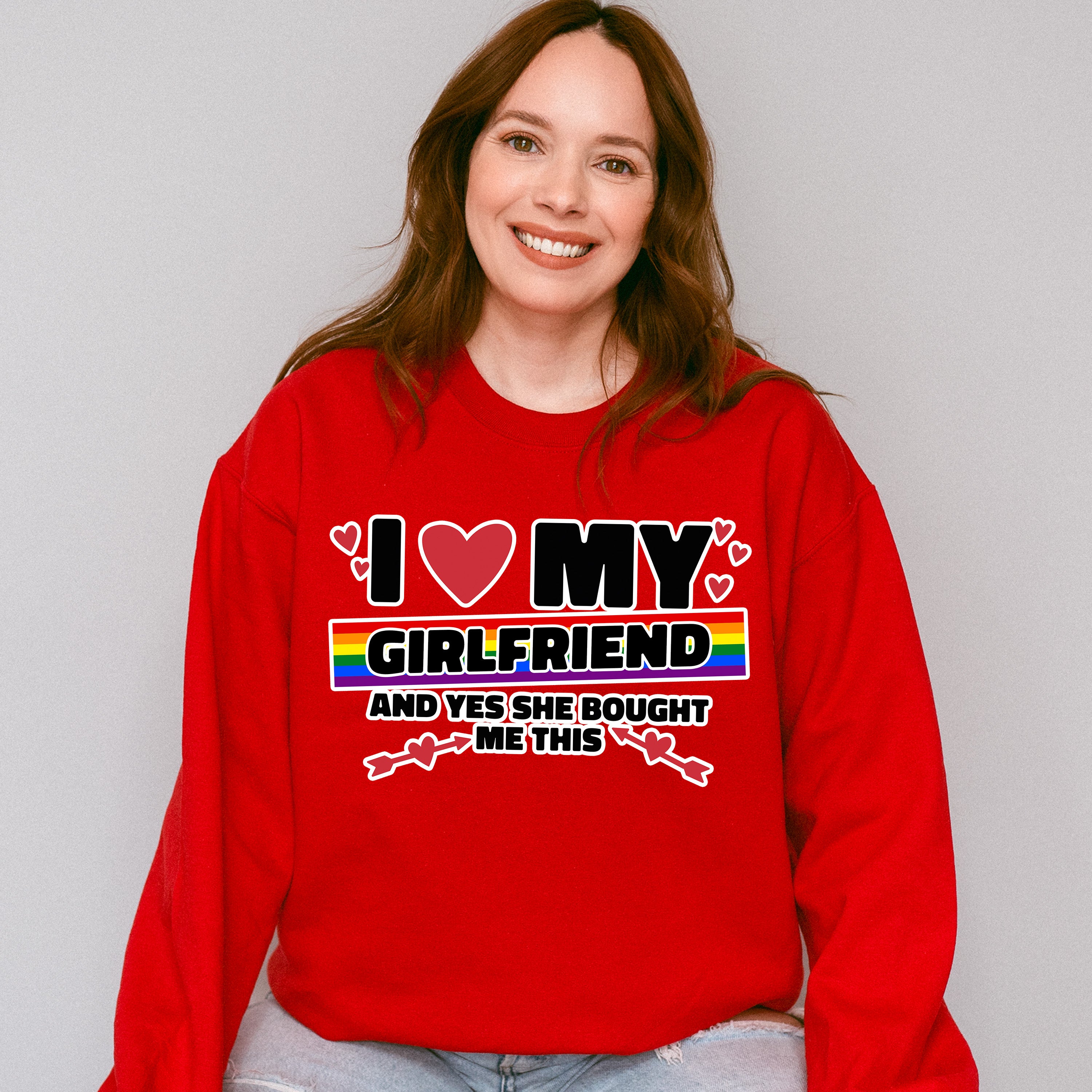 I Love My Girlfriend - Lesbian Unisex Crewneck T-Shirt Sweatshirt Hoodie