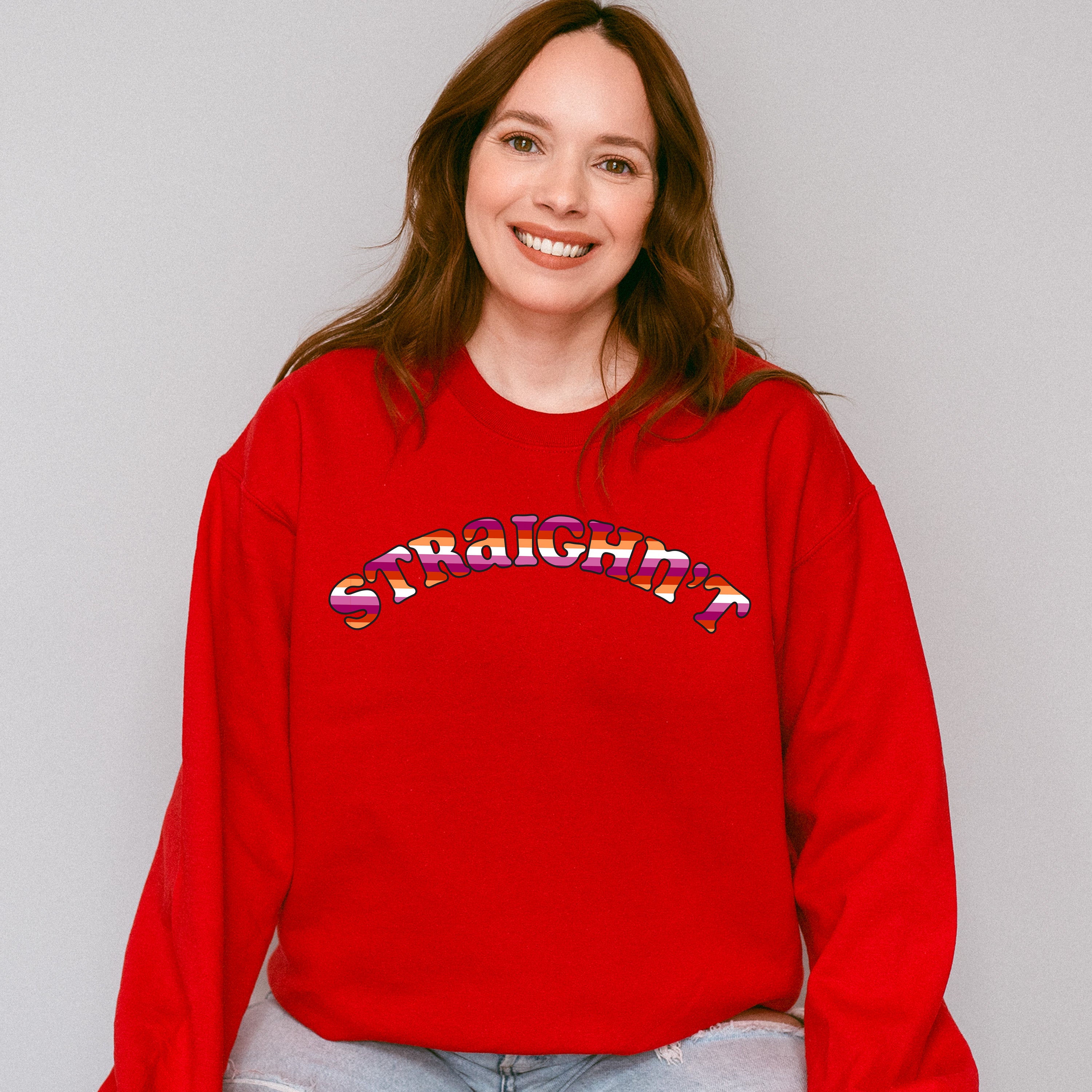 Straighn't Design - Lesbian Unisex Crewneck T-Shirt Sweatshirt Hoodie