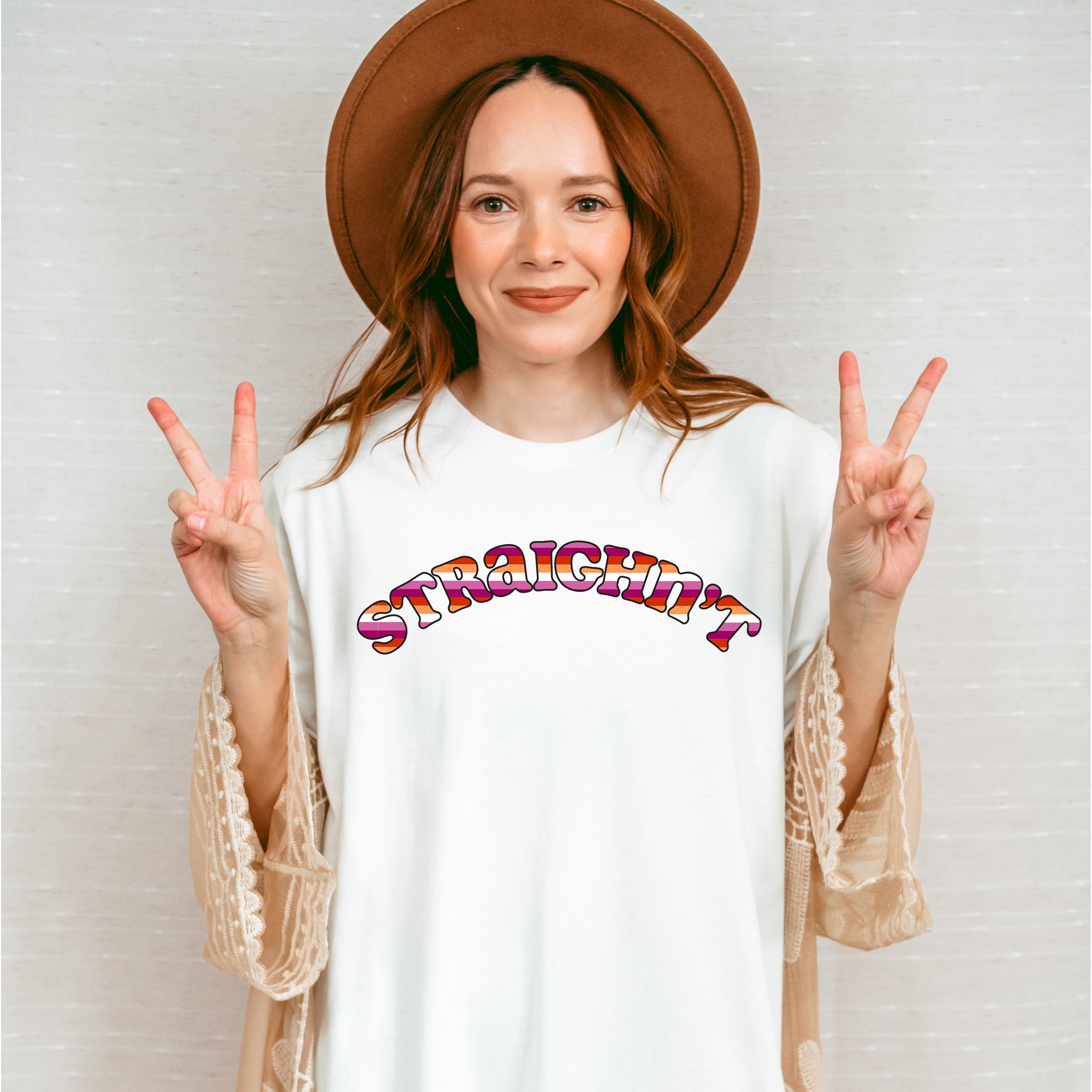 Straighn't Design - Lesbian Unisex Crewneck T-Shirt Sweatshirt Hoodie