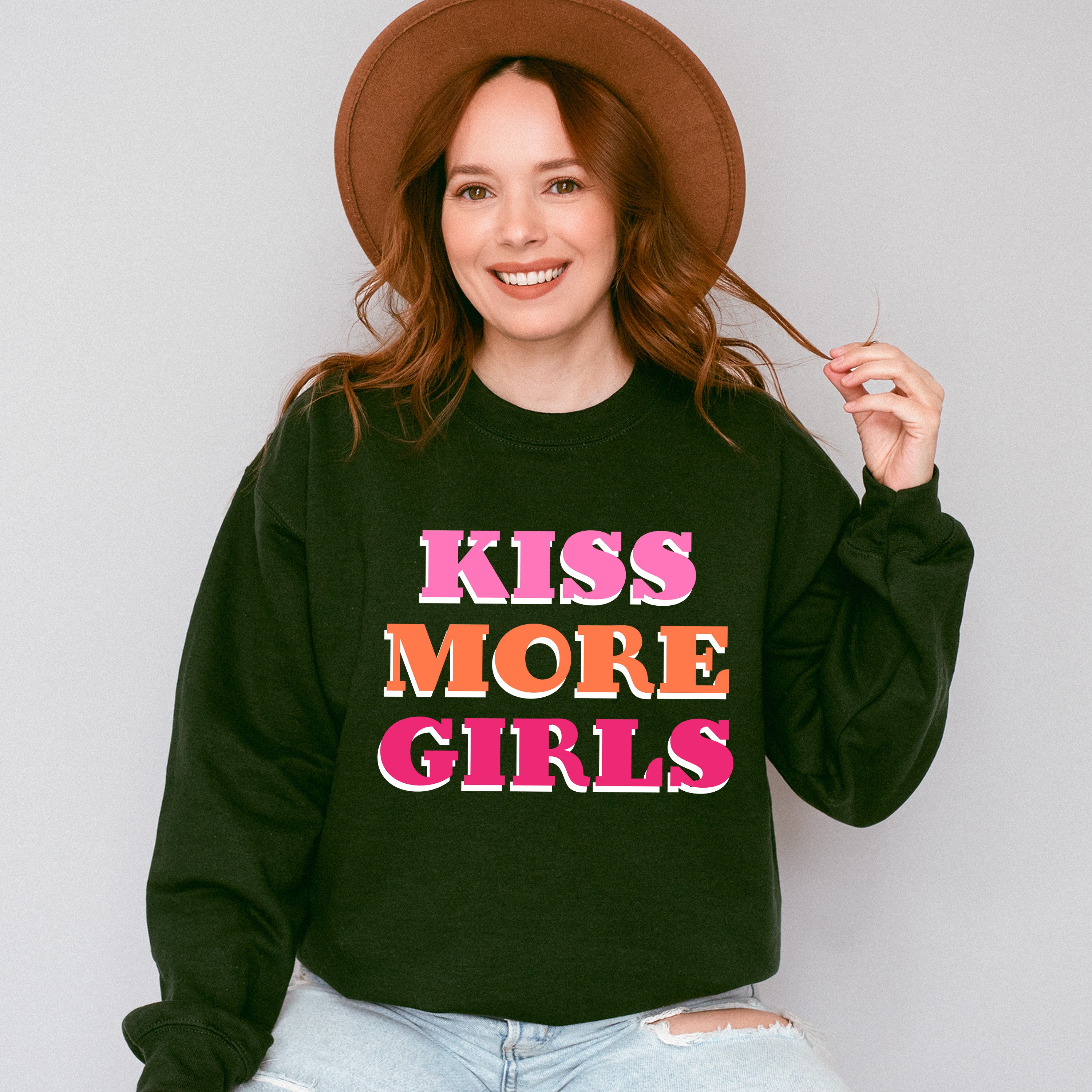 Kiss More Girls - Lesbian Unisex Crewneck T-Shirt Sweatshirt Hoodie