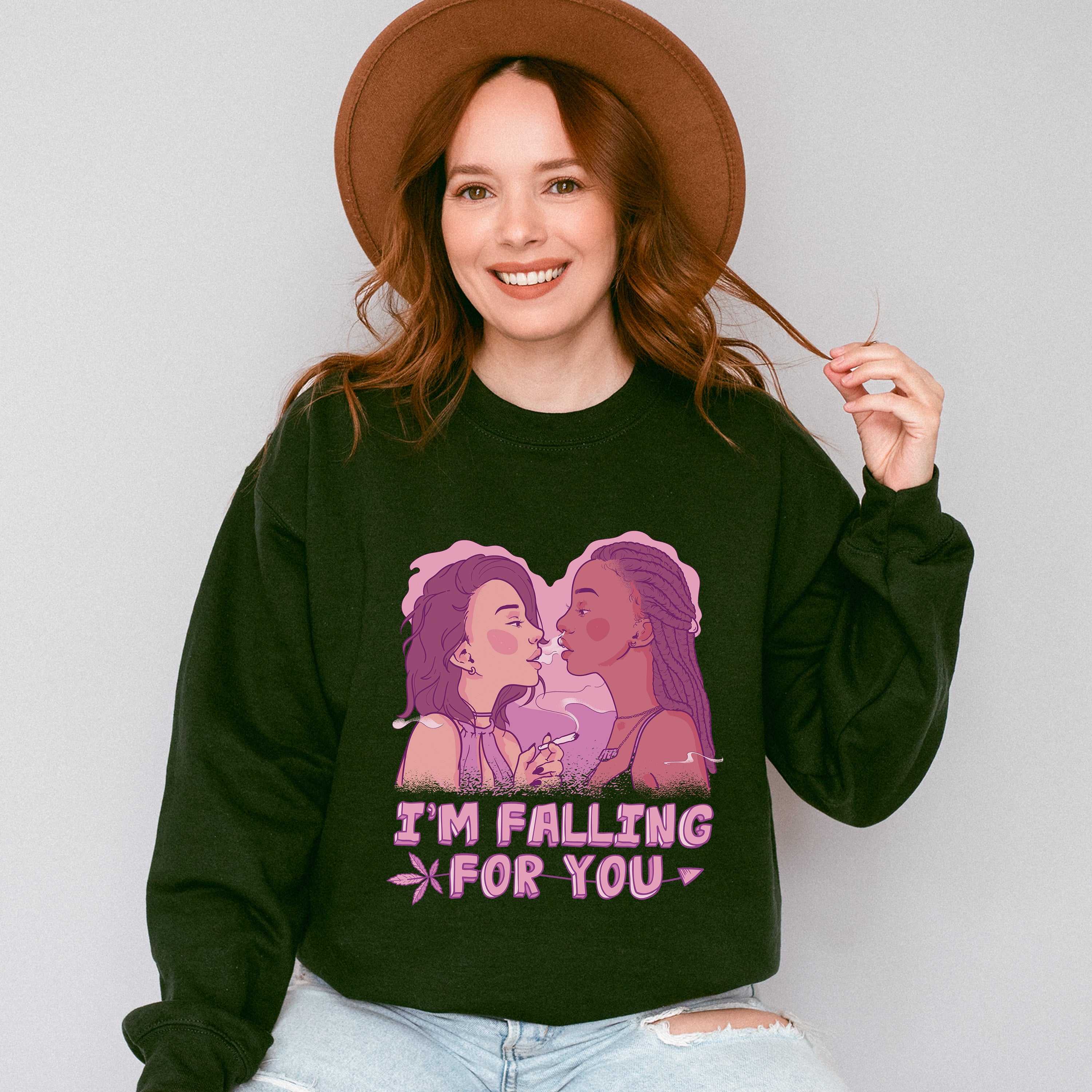 I'm Falling For You - Lesbian Unisex Crewneck T-Shirt Sweatshirt Hoodie