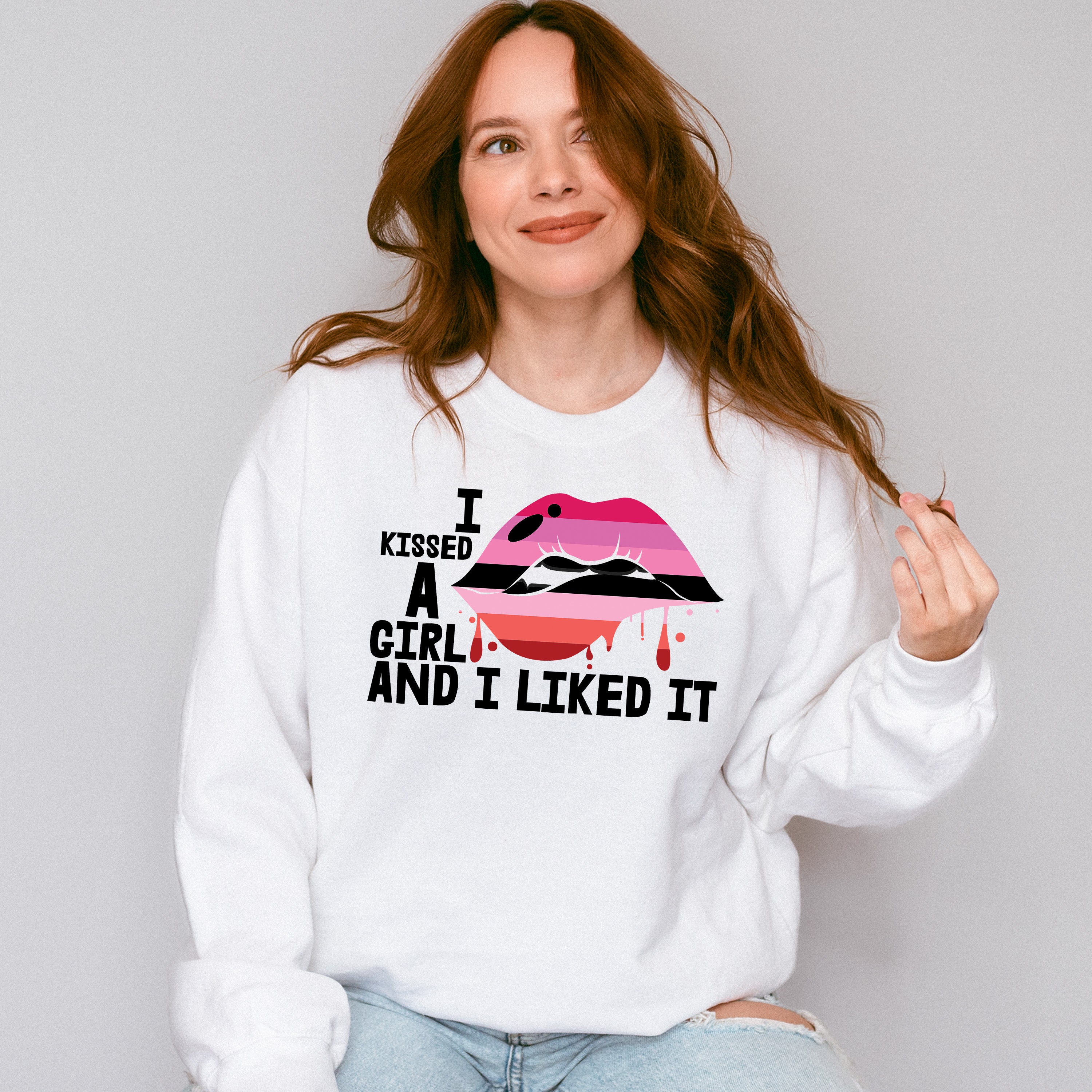 I Kissed A Girl And Liked It - Lesbian Unisex Crewneck T-Shirt Sweatshirt Hoodie