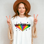 Rainbow Vagitarian Sparkles Design - Lesbian Unisex Crewneck T-Shirt Sweatshirt Hoodie