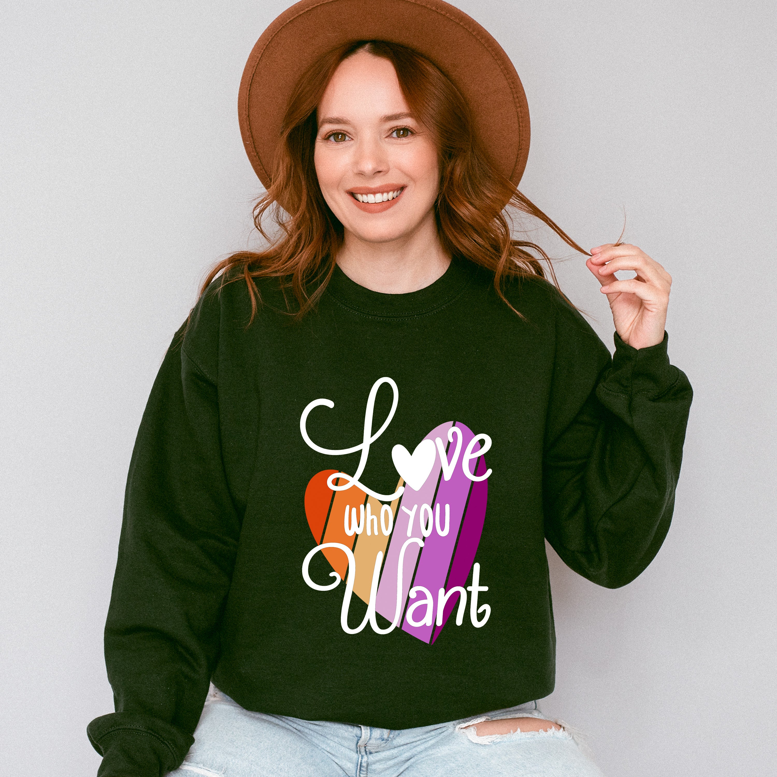 Love Who You Want - Lesbian Unisex Crewneck T-Shirt Sweatshirt Hoodie