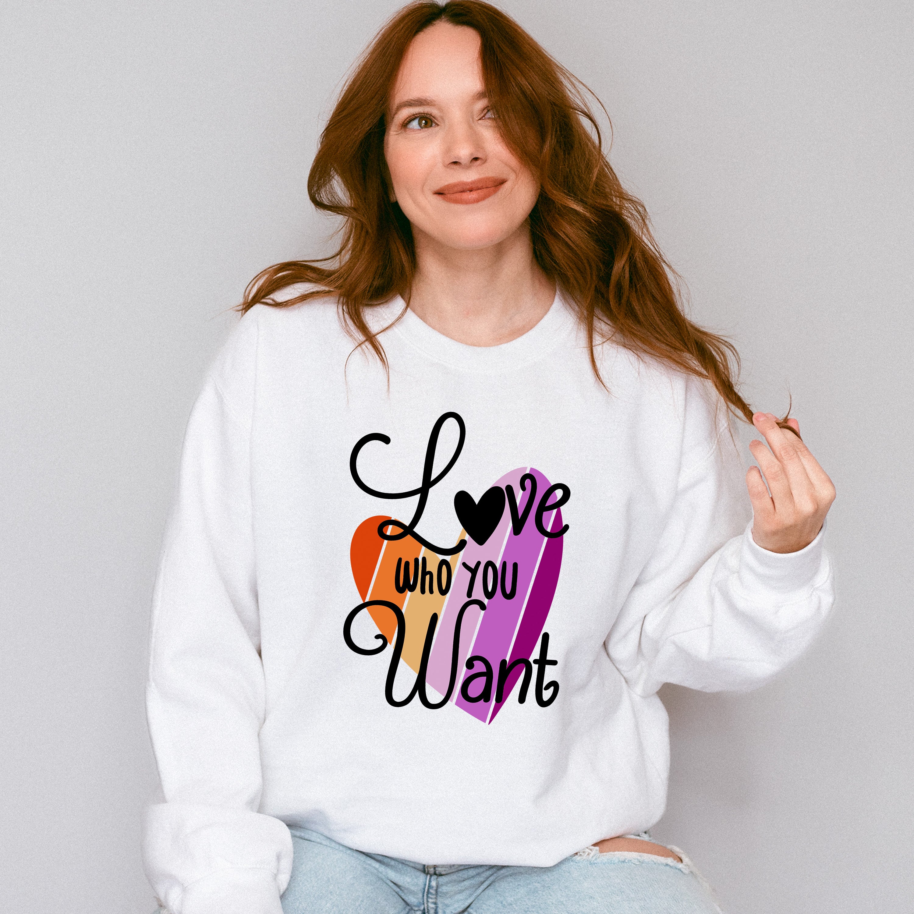 Love Who You Want - Lesbian Unisex Crewneck T-Shirt Sweatshirt Hoodie