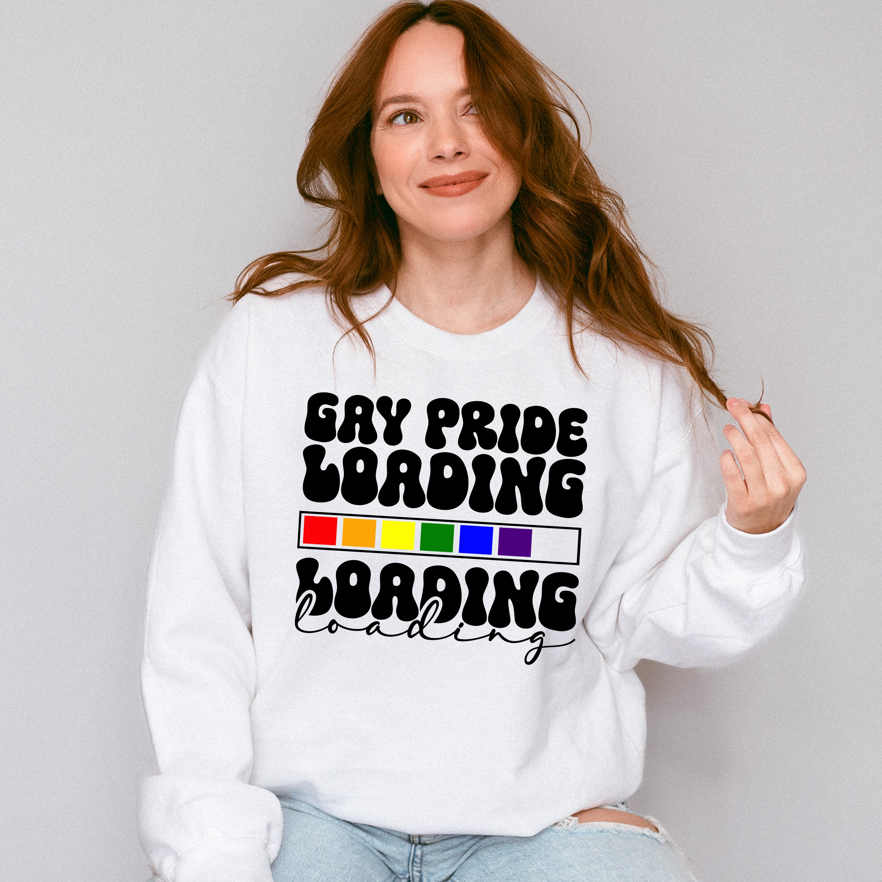 Gay Pride Loading - Gay Unisex Crewneck T-Shirt Sweatshirt Hoodie