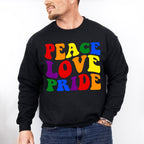Peace Love Pride - Gay Unisex Crewneck T-Shirt Sweatshirt Hoodie
