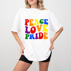 Peace Love Pride - Gay Unisex Crewneck T-Shirt Sweatshirt Hoodie