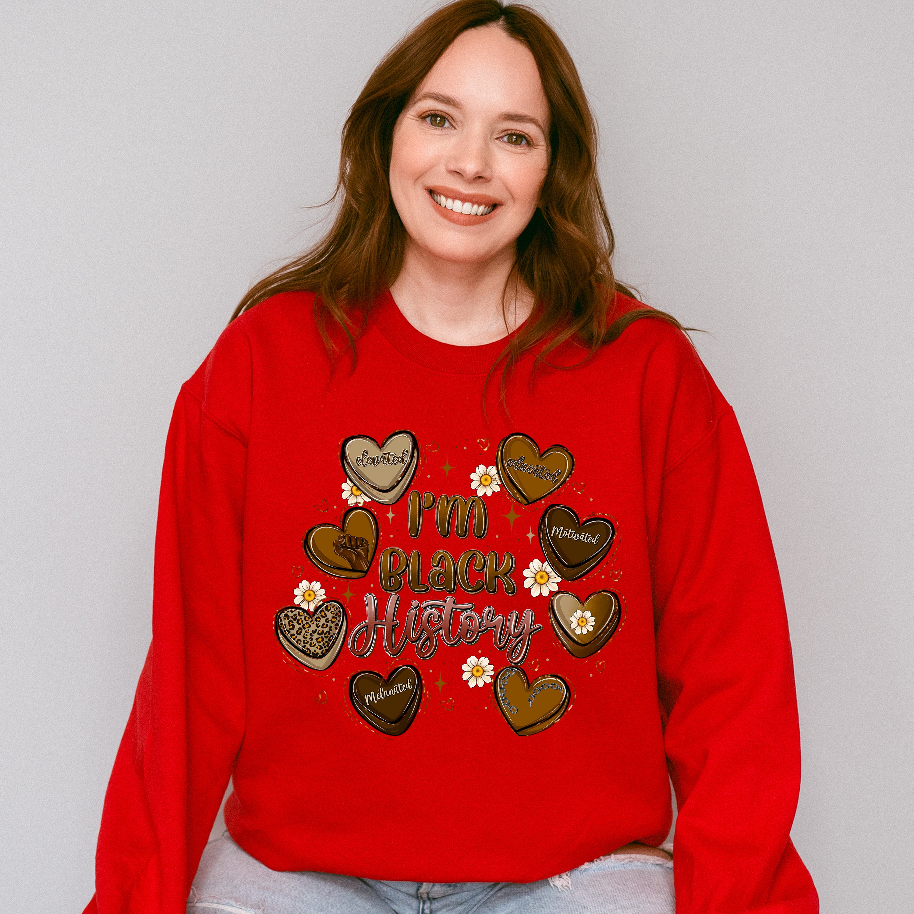 Hearts I Am Black History Black Lives Matter Unisex Crewneck T-Shirt Sweatshirt Hoodie