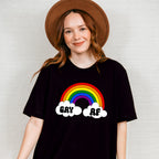 Gay AF Rainbow Design - Gay Unisex Crewneck T-Shirt Sweatshirt Hoodie