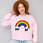 Gay AF Rainbow Design - Gay Unisex Crewneck T-Shirt Sweatshirt Hoodie
