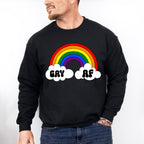 Gay AF Rainbow Design - Gay Unisex Crewneck T-Shirt Sweatshirt Hoodie