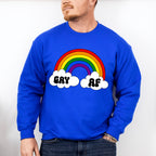 Gay AF Rainbow Design - Gay Unisex Crewneck T-Shirt Sweatshirt Hoodie