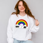 Gay AF Rainbow Design - Gay Unisex Crewneck T-Shirt Sweatshirt Hoodie