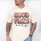 Good Vibes Only Colorful Leopard Design - Good Vibes Unisex Crewneck T-Shirt Sweatshirt Hoodie