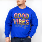 Good Vibes Only Colorful Leopard Design - Good Vibes Unisex Crewneck T-Shirt Sweatshirt Hoodie