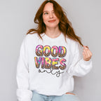 Good Vibes Only Colorful Leopard Design - Good Vibes Unisex Crewneck T-Shirt Sweatshirt Hoodie