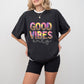 Good Vibes Only Colorful Leopard Design - Good Vibes Unisex Crewneck T-Shirt Sweatshirt Hoodie