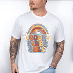 Good Vibes Only Flower Rainbow Design - Good Vibes Unisex Crewneck T-Shirt Sweatshirt Hoodie
