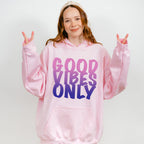 Good Vibes Only Purple Gradient Design - Good Vibes Unisex Crewneck T-Shirt Sweatshirt Hoodie