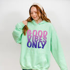 Good Vibes Only Purple Gradient Design - Good Vibes Unisex Crewneck T-Shirt Sweatshirt Hoodie