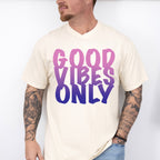 Good Vibes Only Purple Gradient Design - Good Vibes Unisex Crewneck T-Shirt Sweatshirt Hoodie