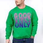 Good Vibes Only Purple Gradient Design - Good Vibes Unisex Crewneck T-Shirt Sweatshirt Hoodie