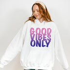 Good Vibes Only Purple Gradient Design - Good Vibes Unisex Crewneck T-Shirt Sweatshirt Hoodie
